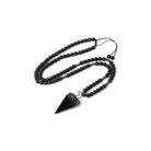Natural Black Obsidian triangular point pendant on silver chain — Eternal Spirit