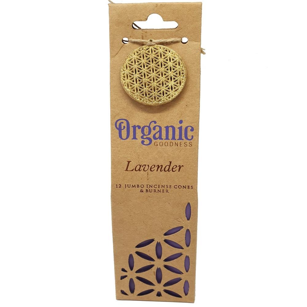 incense cones - organic goodness "lavender", artisan packaging on white background — Eternal Spirit