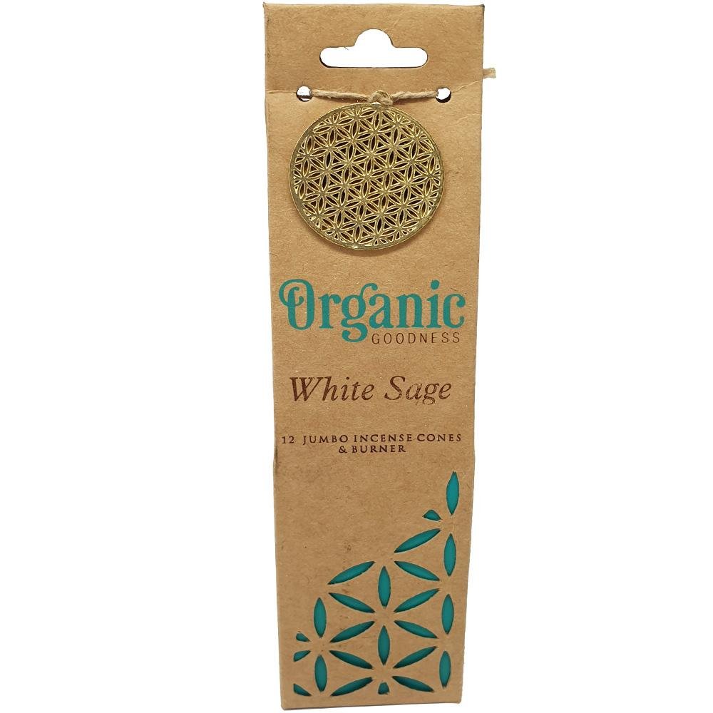 incense cones - organic goodness "white sage", cone-shaped incense for backflow burners — Eternal Spirit