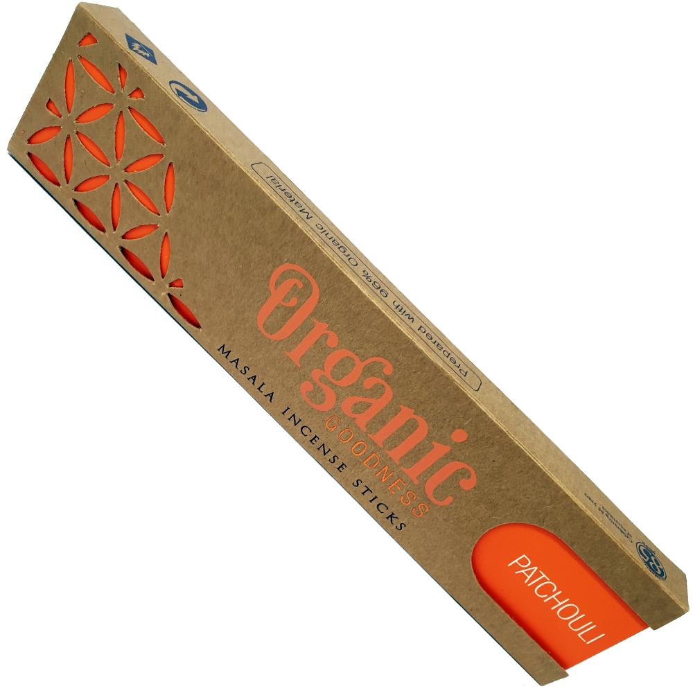 incense sticks - organic goodness "patchouli", artisan packaging on white background — Eternal Spirit