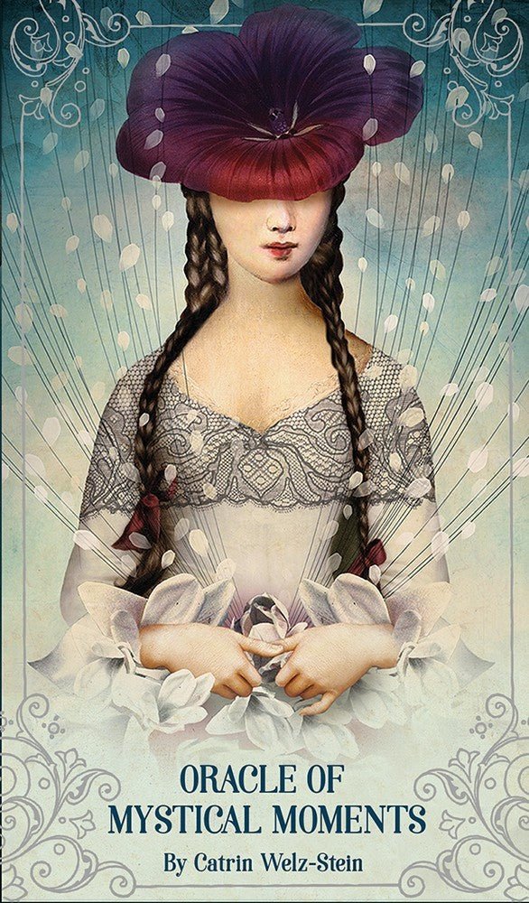 Oracle of Mystical Moments box with surreal woman and rose headdress — Eternal Spirit