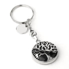 Sleek Black Onyx (Black) Tree of Life crystal key ring — Eternal Spirit