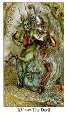 XV The Devil card with dark winged figure and chains, Paulina Tarot — Eternal Spirit