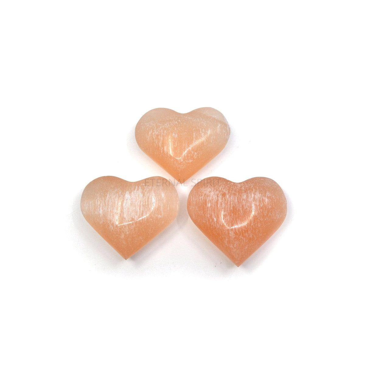 warm Peach Selenite heart 5cm — Eternal Spirit