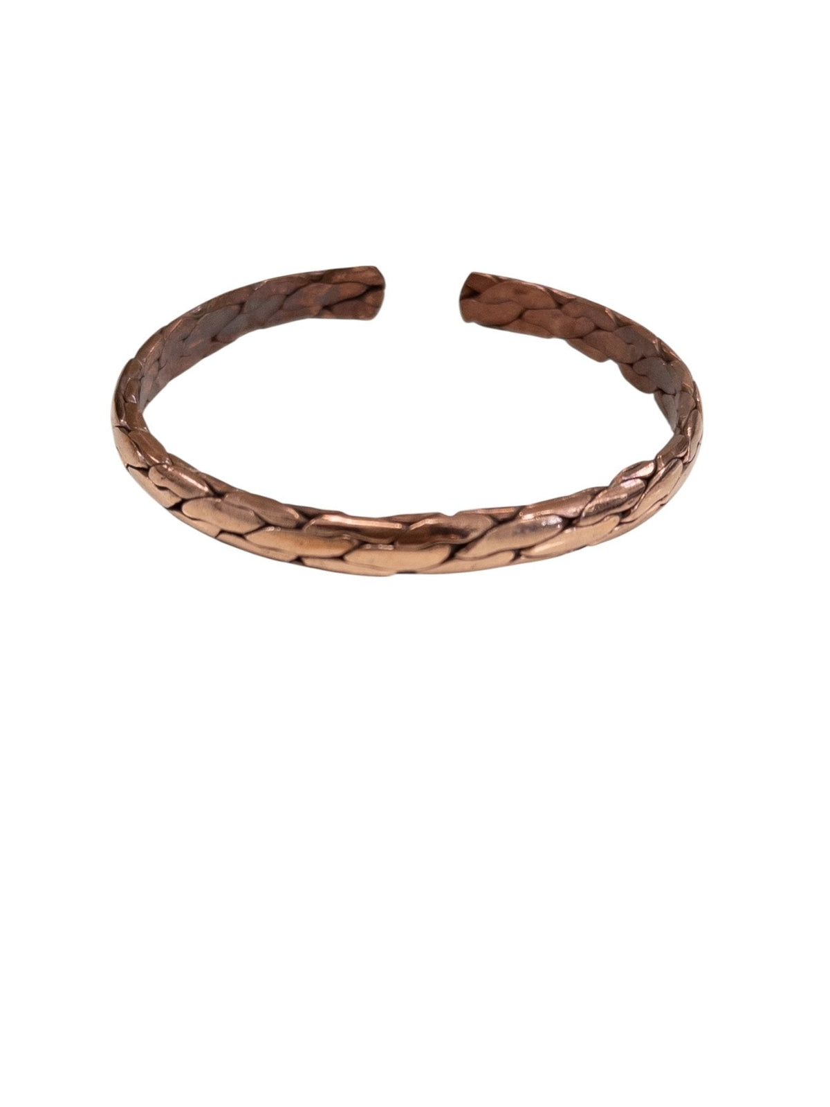 Copper patterned bracelet (large), warm patina finish — Eternal Spirit