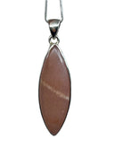 moonstone (peach) cabochon marquise pendant, front view showing natural stone face — Eternal Spirit