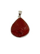 carnelian rough teardrop pendant, front view showing natural stone face — Eternal Spirit