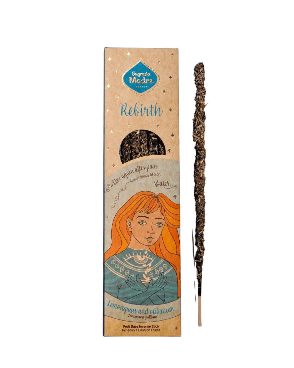 incense sticks - sagrada madre (five elements) - water/rebirth, artisan packaging on white background — Eternal Spirit