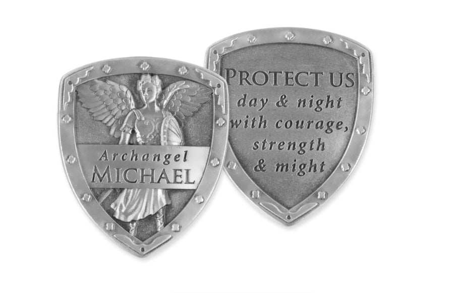 Pocket Shield "Archangel Michael" charm, detailed front view — Eternal Spirit