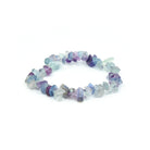 natural Fluorite (Rainbow) crystal chip bracelet with raw stone texture — Eternal Spirit