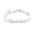 polished Moonstone (Rainbow) tumbled round bead bracelet on white background — Eternal Spirit