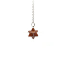 Earthy Red Jasper (Red) merkaba star pendulum on silver chain — Eternal Spirit