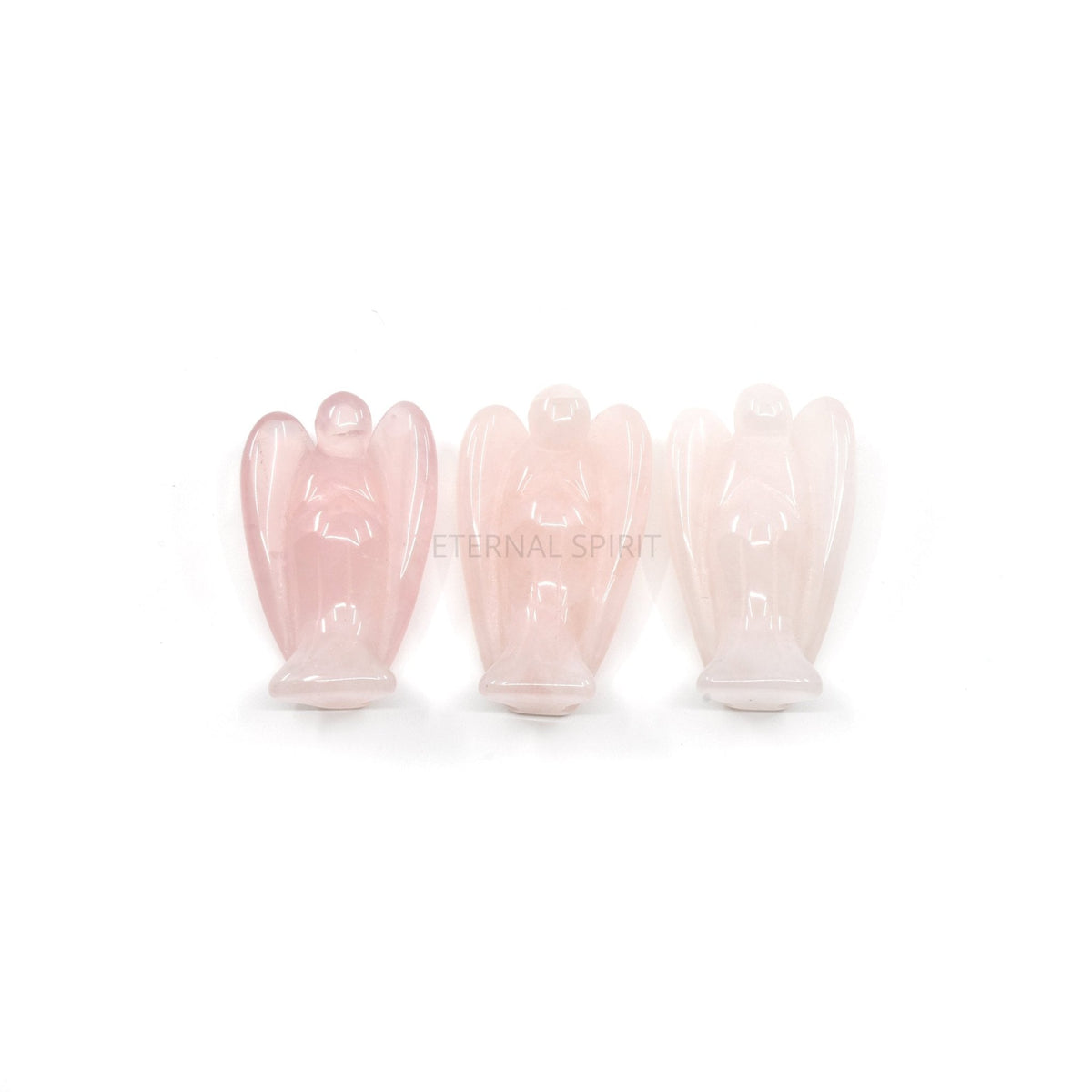 gentle pink Rose Quartz angel figurine 35mm, showcasing natural beauty — Eternal Spirit