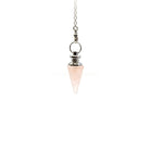 Soft Pink Quartz (Rose) metal cone pendulum on silver chain — Eternal Spirit
