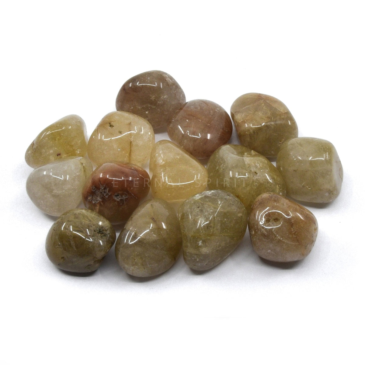 collection of polished Quartz (Rutilated) tumble stones — Eternal Spirit