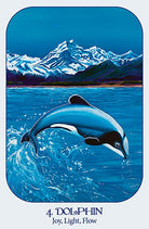Animal Voices Cards, Dolphin card with orca illustration, Joy Light Flow message — Eternal Spirit