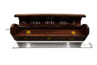 Natural wooden Yin Yang incense box, carved lid — Eternal Spirit