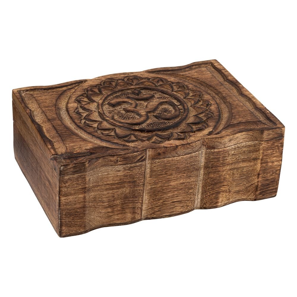 Wooden carved keepsake box, handcrafted carved lid — Eternal Spirit
