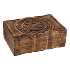 Wooden carved keepsake box, handcrafted carved lid — Eternal Spirit
