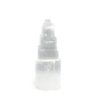luminous white Selenite crystal lamp (S), overhead view of carved form — Eternal Spirit