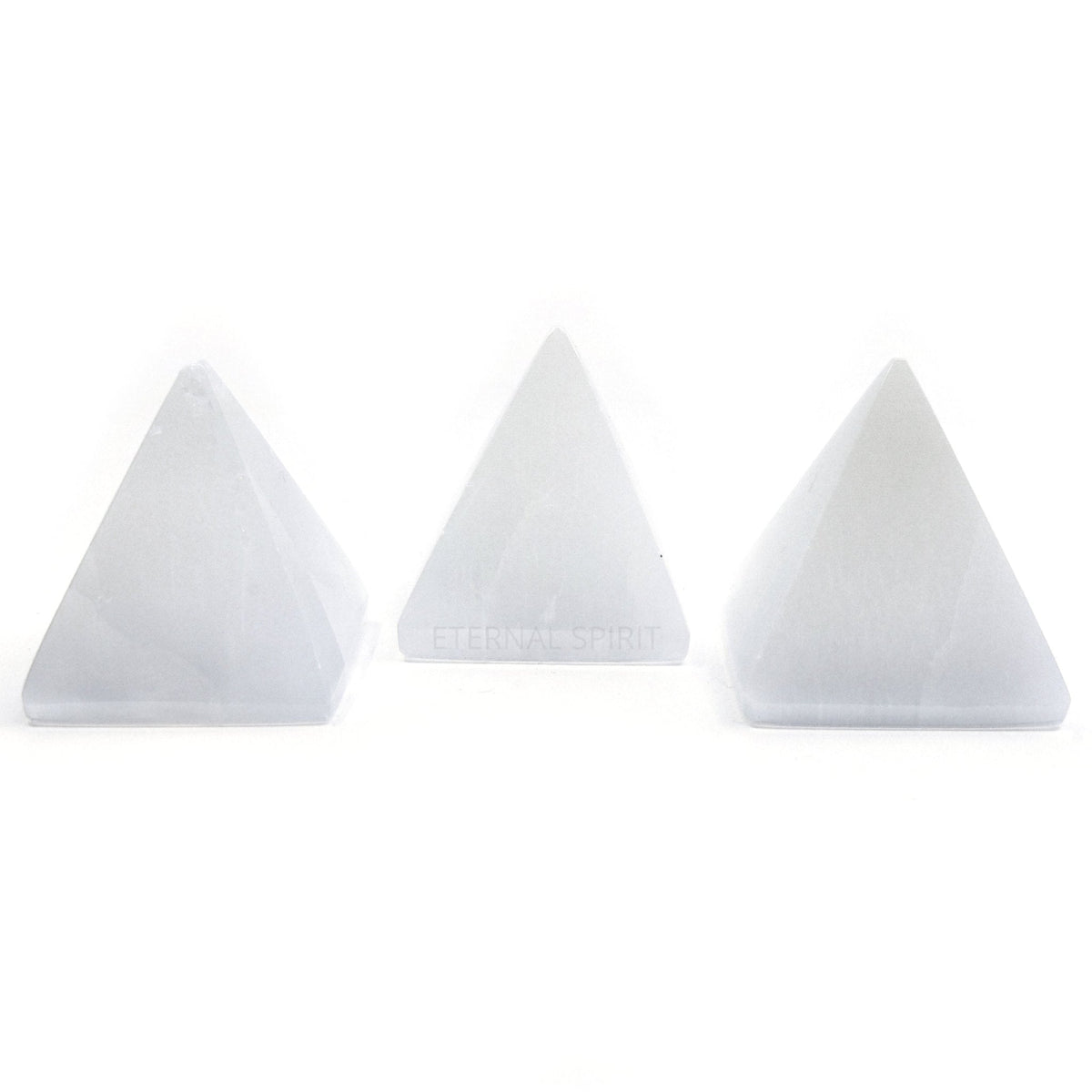 luminous white Selenite pyramid 5cm, showcasing natural beauty — Eternal Spirit