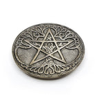 Black aluminium "Pentacle Tree of Life" Round incense holder — Eternal Spirit