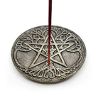 Aluminium "Pentacle Tree of Life" Round incense holder, detail view — Eternal Spirit