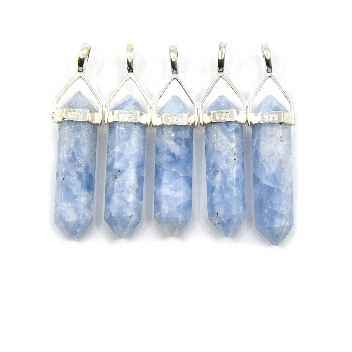 silver double terminated pendant in Jade, showing natural stone detail — Eternal Spirit