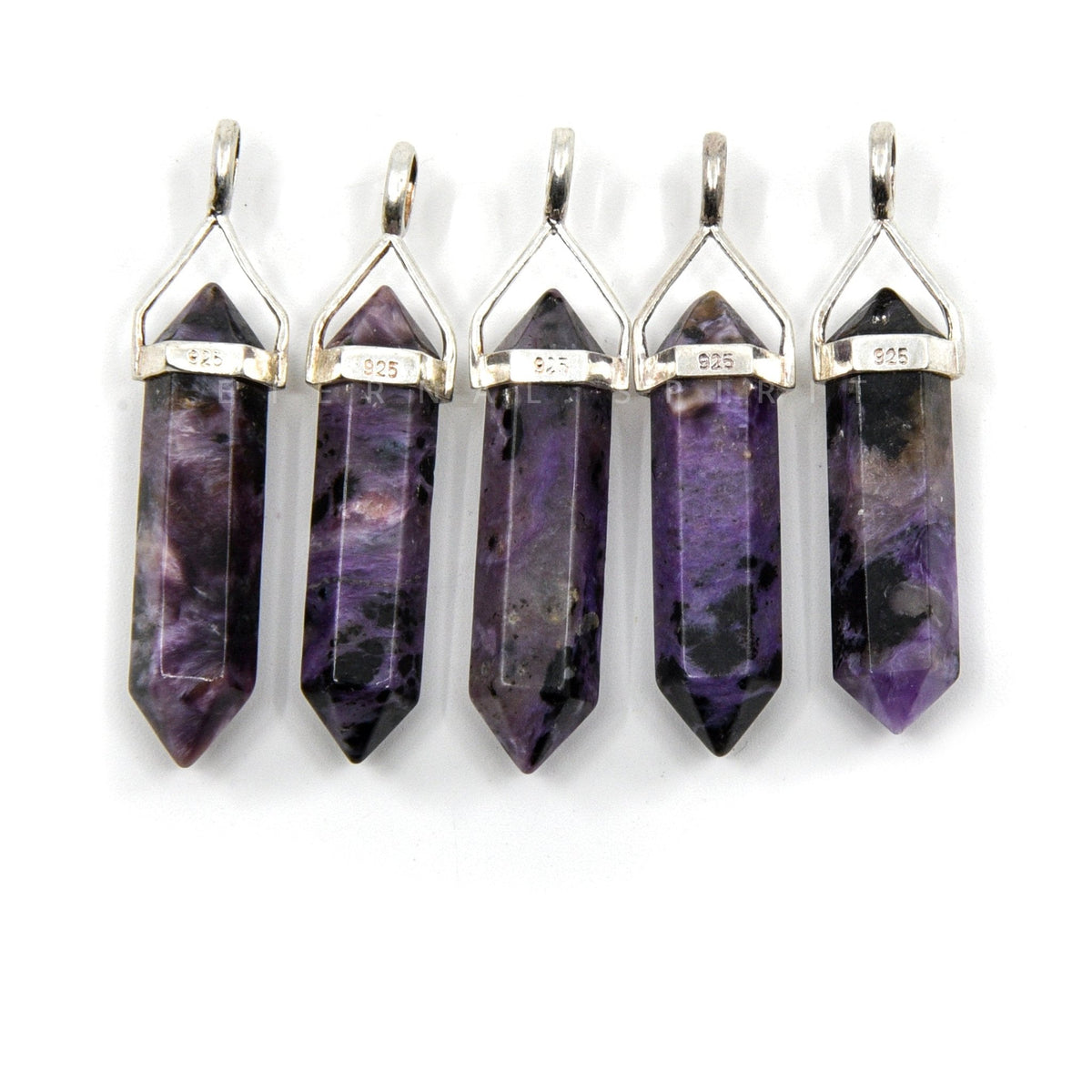 silver double terminated pendant in Howlite, showing natural stone detail — Eternal Spirit