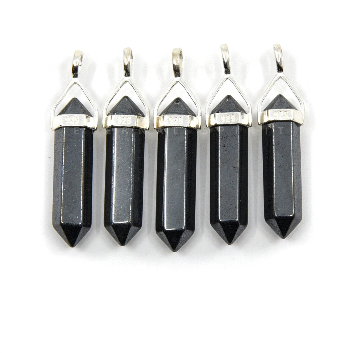 silver double terminated pendant in Jasper (Red), showing natural stone detail — Eternal Spirit