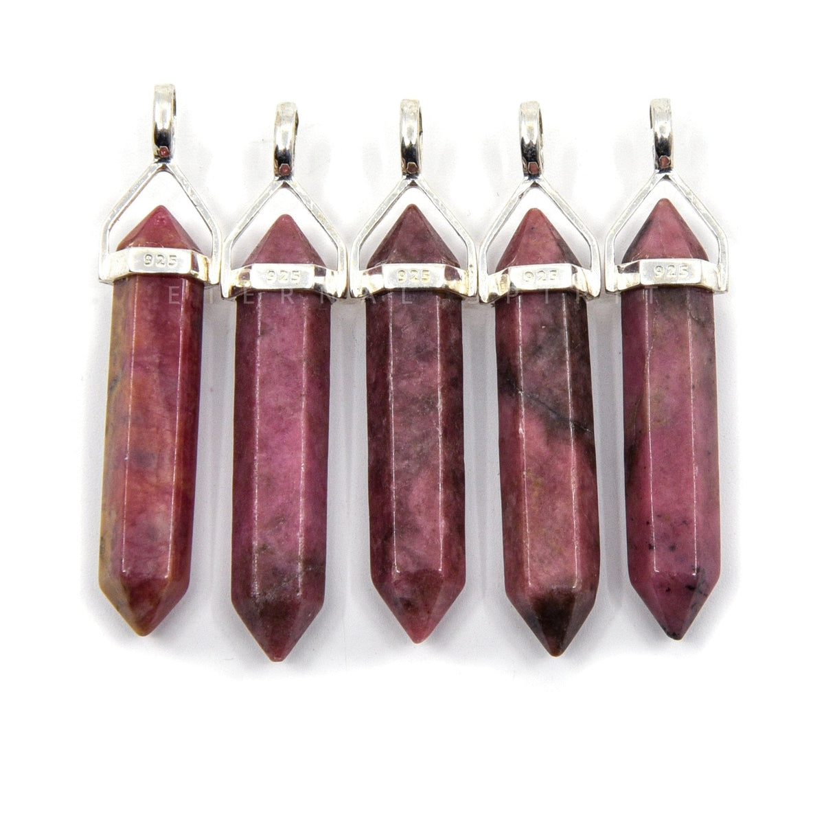 silver double terminated pendant in Tiger Eye (Yellow), showing natural stone detail — Eternal Spirit