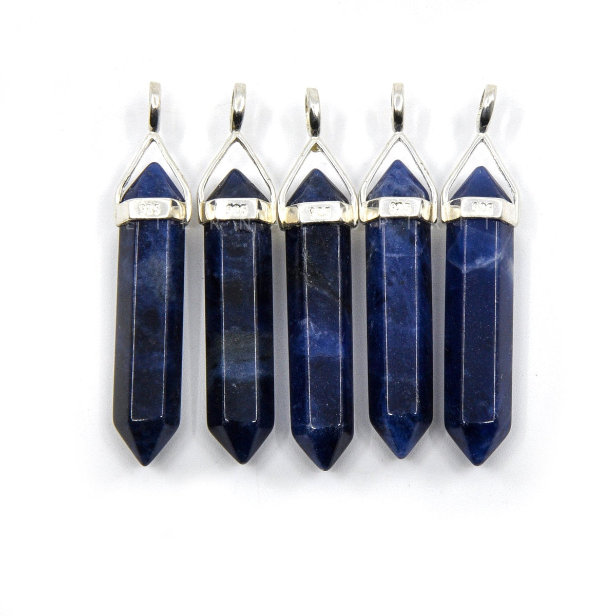 silver double terminated pendant in Tiger Eye (Red), showing natural stone detail — Eternal Spirit