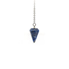 Deep Blue Sodalite small faceted pendulum on silver chain — Eternal Spirit
