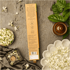 phool "jasmine" luxury incense sticks, packaging reverse showing ingredient details on rustic wood — Eternal Spirit