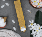 phool "nag champa" luxury incense sticks, packaging reverse showing ingredient details on rustic wood — Eternal Spirit