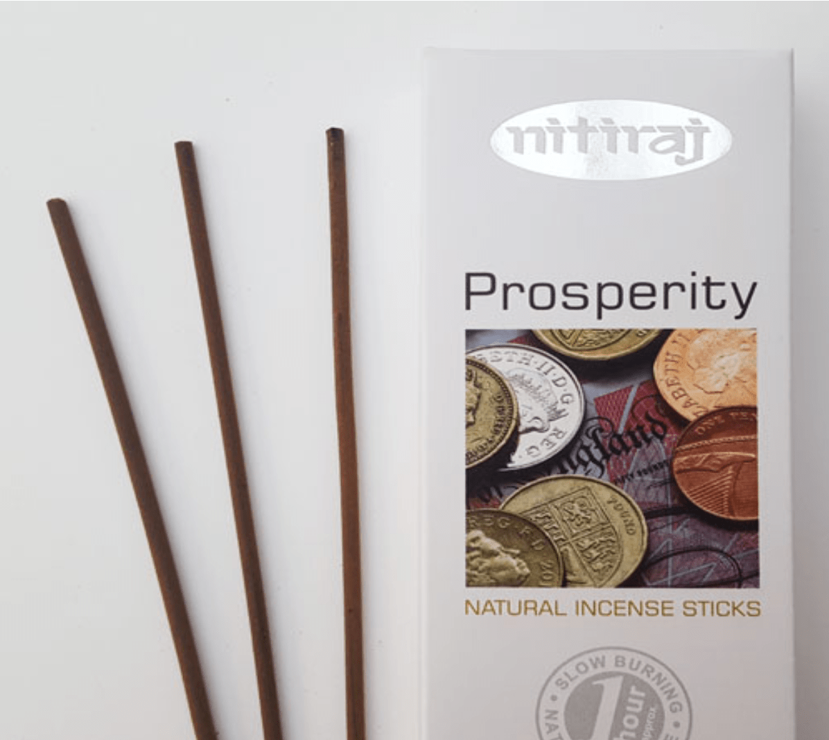 nitiraj naturals "prosperity", close-up of natural hand-rolled incense sticks — Eternal Spirit