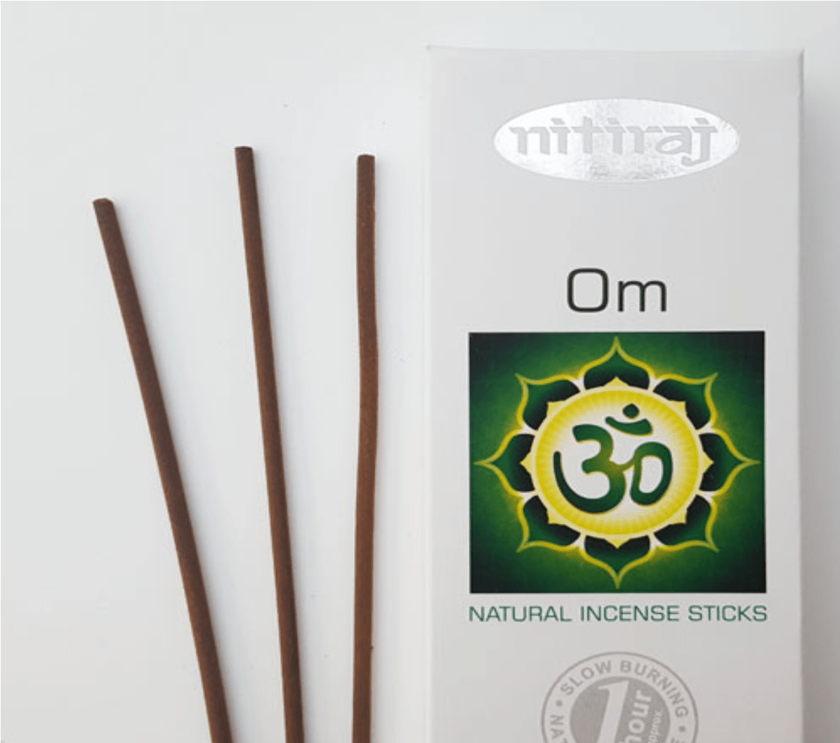 nitiraj naturals "om", close-up of natural hand-rolled incense sticks — Eternal Spirit