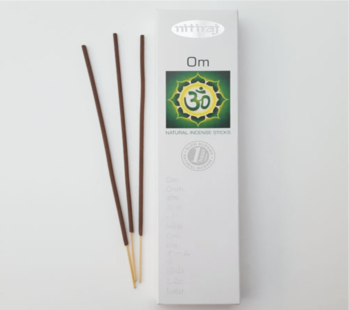 nitiraj naturals "om", packaging reverse showing ingredient and origin details — Eternal Spirit