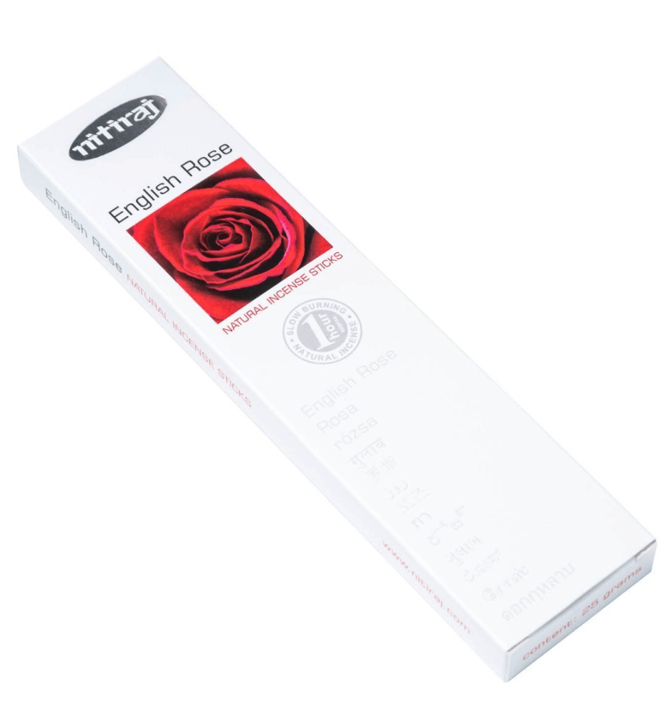 incense sticks - nitiraj naturals "english rose", artisan packaging on white background — Eternal Spirit