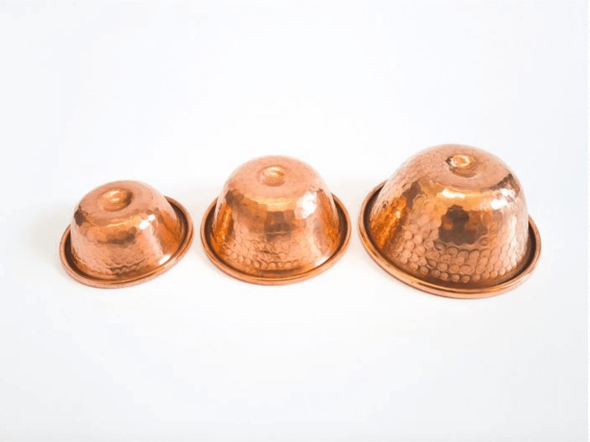 Copper charcoal burner, interior detail — Eternal Spirit
