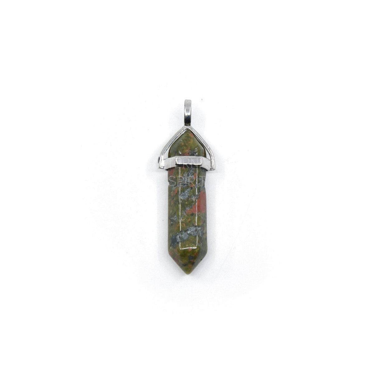 double terminated pendant in Unakite, showing natural stone detail — Eternal Spirit