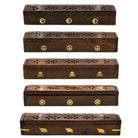 Natural wooden Buddha incense box, carved lid — Eternal Spirit