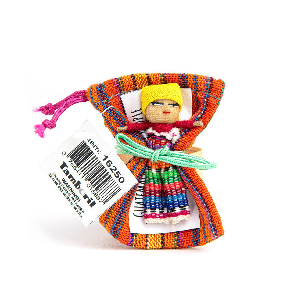 Guatemalan "Worry Dolls" charm, detailed front view — Eternal Spirit