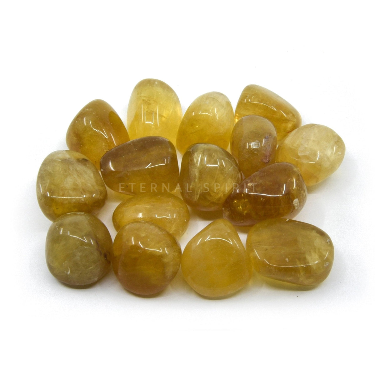 collection of polished Fluorite (Yellow) tumble stones — Eternal Spirit