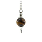 Golden-Banded Tiger Eye (Yellow) sphere pendulum on silver chain — Eternal Spirit