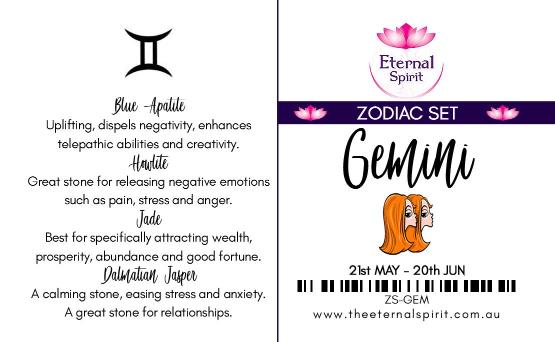 Tumbled crystals from Gemini zodiac set, stones revealed — Eternal Spirit