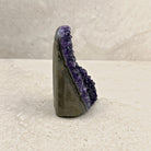 Base cut amethyst crystal 11.5cm, tall rounded arch, side profile — Eternal Spirit