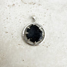Black Tourmaline Round Setting Sterling Silver Pendant — Eternal Spirit
