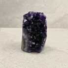Base cut amethyst crystal 10.5cm, flat top with large dark points, front view — Eternal Spirit