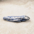 Blue kyanite natural crystal blade 11cm, slim blue blades with silvery streaks, lying flat — Eternal Spirit